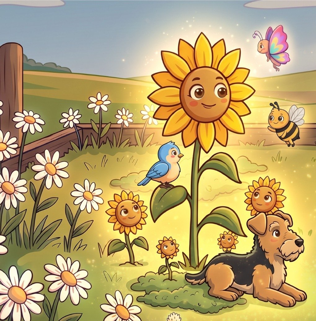 Sunflower and friends in a meadow